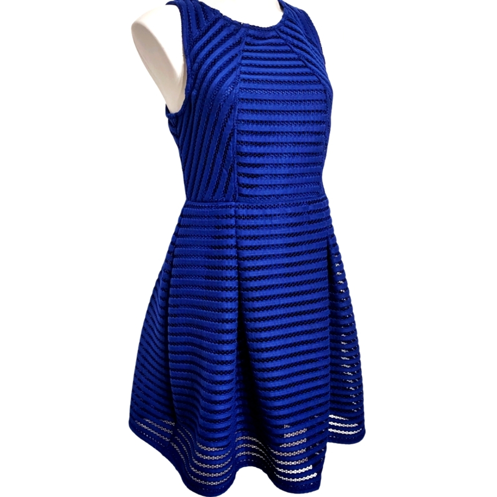 Mossimo Royal Blue Fit-and-Flare Mini Dress Size Medium